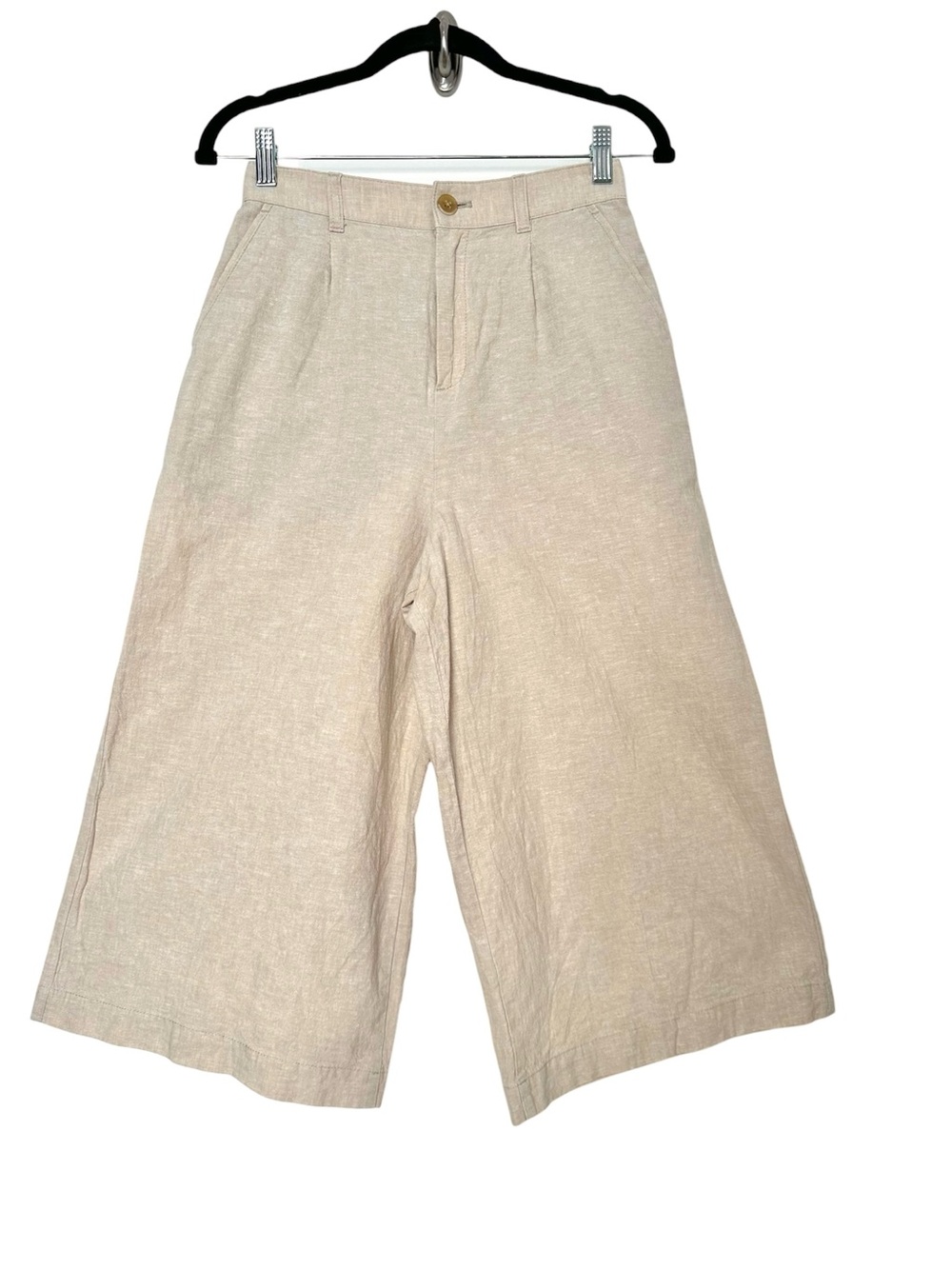 Minimalist Linen Cotton Culotte Gaucho Capri Pants Quiet Luxury Feminine Classic